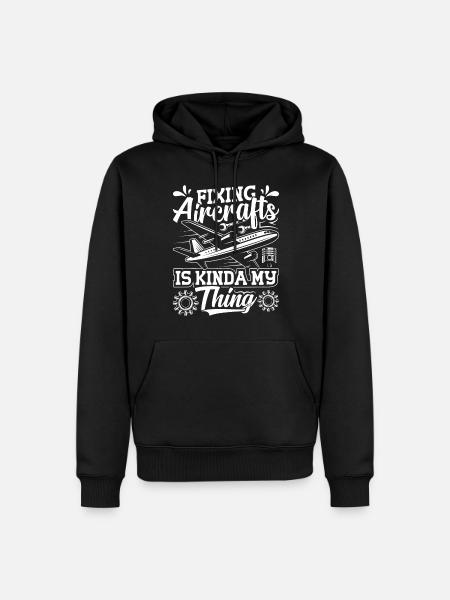Love Airplane aviation - Men’s Premium Organic Hoodie - black