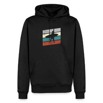 Surfen Retro - Männer Premium Bio Hoodie - Schwarz - Vorne - Nico (187cm)
