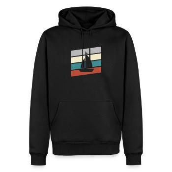 Rétro de la voile - Sweat à capuche Premium bio Homme - noir - Devant - Nico (187cm)