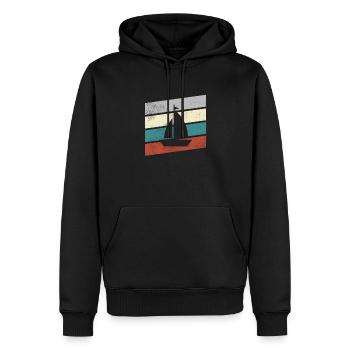 Rétro de la voile - Sweat à capuche Premium bio Homme - noir - Devant - Nico (187cm)