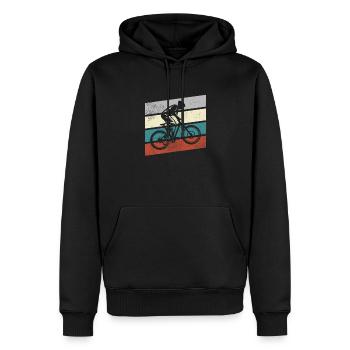 Mountain Bike Retro - Men’s Premium Organic Hoodie - black - Front - Nico (187cm)