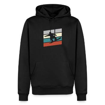 Snowboarding Retro - Männer Premium Bio Hoodie - Schwarz - Vorne - Nico (187cm)