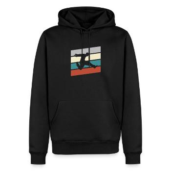 Parkour Retro - Männer Premium Bio Hoodie - Schwarz - Vorne - Nico (187cm)
