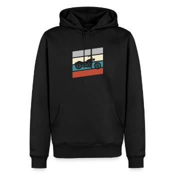Moto rétro - Sweat à capuche Premium bio Homme - noir - Devant - Nico (187cm)