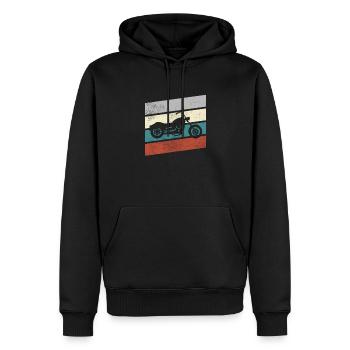 Moto rétro - Sweat à capuche Premium bio Homme - noir - Devant - Nico (187cm)