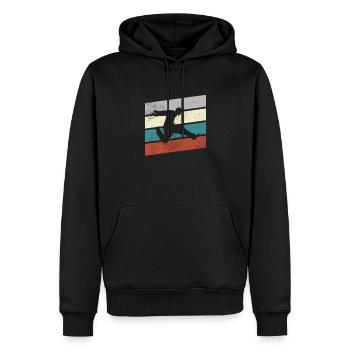 Parkour Retro - Männer Premium Bio Hoodie - Schwarz - Vorne - Nico (187cm)