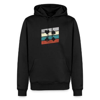 Poker Rétro - Sweat à capuche Premium bio Homme - noir - Devant - Nico (187cm)