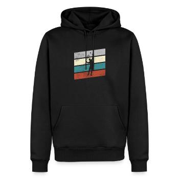 Tennis Rétro - Sweat à capuche Premium bio Homme - noir - Devant - Nico (187cm)