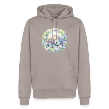 Tortue Lézard Tortue Bébés Tortues - Sweat à capuche Premium bio Homme - taupe - Devant - Nico (187cm)