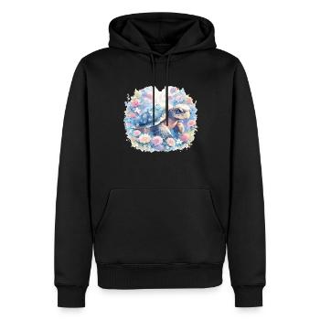 Tortue Lézard Tortue Bébés Tortues - Sweat à capuche Premium bio Homme - noir - Devant - Nico (187cm)
