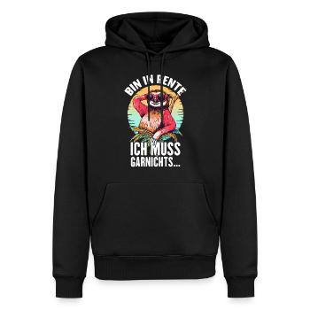 Bin In Rente Ich Muss Garnichts Rentner Faultier - Männer Premium Bio Hoodie - Schwarz - Vorne - Nico (187cm)