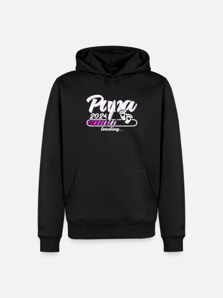 Father-to-be - Dad 2024 loading - Men’s Premium Organic Hoodie - black