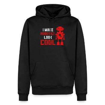 Je rends la robotique cool - Artificial Intelligenc - Sweat à capuche Premium bio Homme - noir - Devant - Nico (187cm)