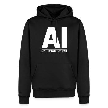 AI Makes It Possible - Ai Artificial Intelligence - Männer Premium Bio Hoodie - Schwarz - Vorne - Nico (187cm)