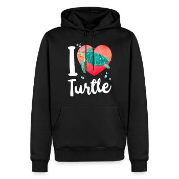 Sea Turtle Tortoise Heart I Love - Männer Premium Bio Hoodie - Schwarz - Vorne - Nico (187cm)