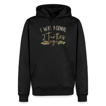 Sea Turtle Tortoise I Was Normal 2 - Männer Premium Bio Hoodie - Schwarz - Vorne - Nico (187cm)