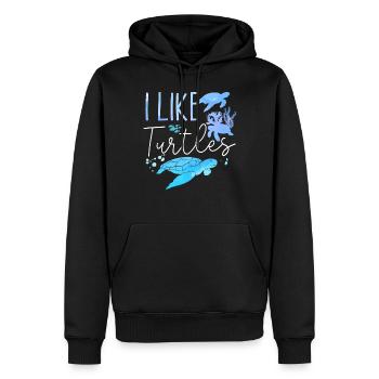 Sea Turtle Tortoise I Like Turtles - Männer Premium Bio Hoodie - Schwarz - Vorne - Nico (187cm)