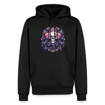 Crâne Crâne Crânes Crâne Squelette - Sweat à capuche Premium bio Homme - noir - Devant - Nico (187cm)