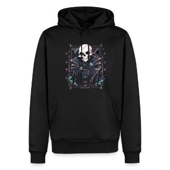 Crâne Crâne Crânes Crâne Squelette - Sweat à capuche Premium bio Homme - noir - Devant - Nico (187cm)