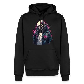 Crâne Crâne Crânes Crâne Squelette - Sweat à capuche Premium bio Homme - noir - Devant - Nico (187cm)