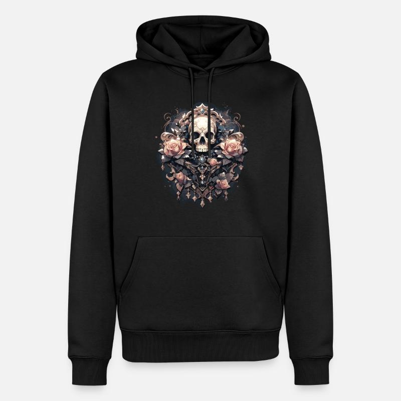 Crâne Crâne Crânes Crâne Squelette - Sweat à capuche Premium bio Homme - noir