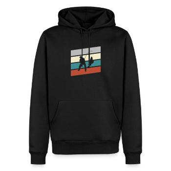 Angeln Retro - Männer Premium Bio Hoodie - Schwarz - Vorne - Nico (187cm)