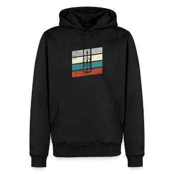 Violon Rétro - Sweat à capuche Premium bio Homme - noir - Devant - Nico (187cm)