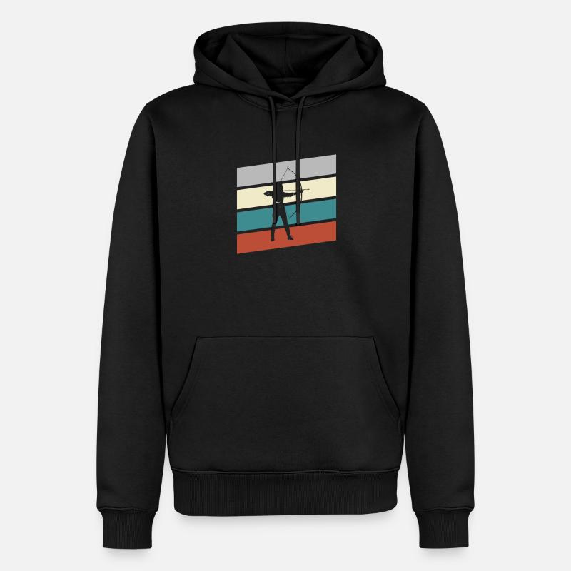 Bogenschießen Retro - Männer Premium Bio Hoodie - Schwarz