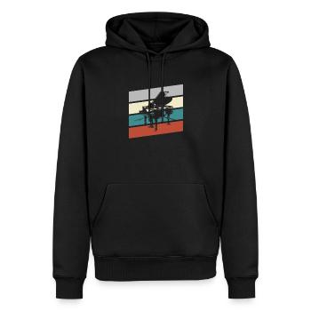 Klavier Retro - Männer Premium Bio Hoodie - Schwarz - Vorne - Nico (187cm)