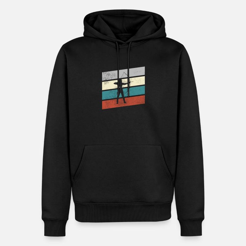 Bogenschießen Retro - Männer Premium Bio Hoodie - Schwarz