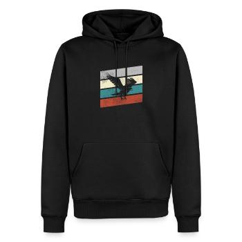 Adler Retro - Männer Premium Bio Hoodie - Schwarz - Vorne - Nico (187cm)