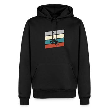 Singe Rétro - Sweat à capuche Premium bio Homme - noir - Devant - Nico (187cm)