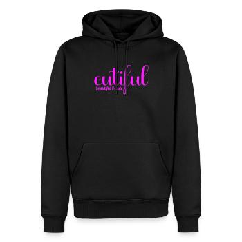 Cutiful Meine Mischung zischen Cute und Beautiful - Männer Premium Bio Hoodie - Schwarz - Vorne - Nico (187cm)