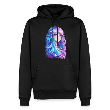 Manga Fille Anime Otaku Design Kawaii Chibi Cosplay - Sweat à capuche Premium bio Homme - noir - Devant - Nico (187cm)