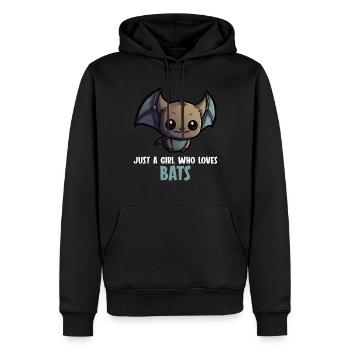 juste une fille qui aime les chauves-souris chauves-souris - Sweat à capuche Premium bio Homme - noir - Devant - Nico (187cm)