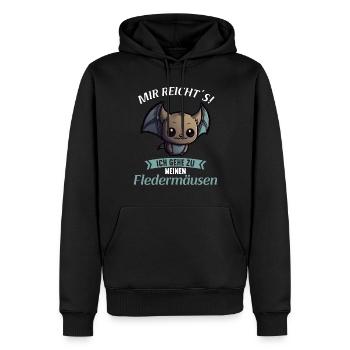 Mir reichts ich gehe zu meinen Fledermäusen - Männer Premium Bio Hoodie - Schwarz - Vorne - Nico (187cm)