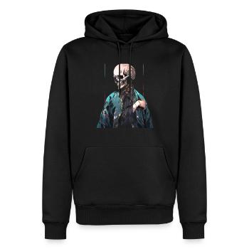 Crâne Crâne Crânes Crâne Squelette - Sweat à capuche Premium bio Homme - noir - Devant - Nico (187cm)