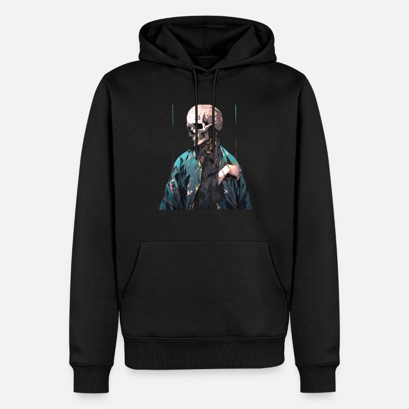 Crâne Crâne Crânes Crâne Squelette - Sweat à capuche Premium bio Homme - noir