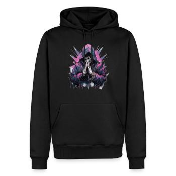 Crâne Crâne Crânes Crâne Squelette - Sweat à capuche Premium bio Homme - noir - Devant - Nico (187cm)