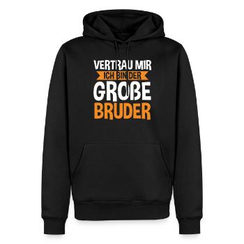 Familienmotiv Bruder - Männer Premium Bio Hoodie - Schwarz - Vorne - Nico (187cm)