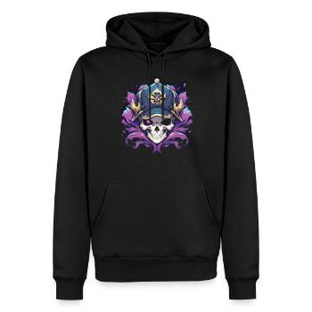 Crâne Crâne Crânes Crâne Squelette - Sweat à capuche Premium bio Homme - noir - Devant - Nico (187cm)