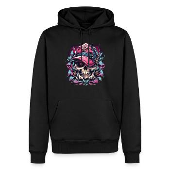 Crâne Crâne Crânes Crâne Squelette - Sweat à capuche Premium bio Homme - noir - Devant - Nico (187cm)