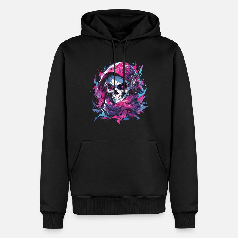 Crâne Crâne Crânes Crâne Squelette - Sweat à capuche Premium bio Homme - noir