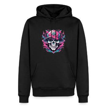 Crâne Crâne Crânes Crâne Squelette - Sweat à capuche Premium bio Homme - noir - Devant - Nico (187cm)