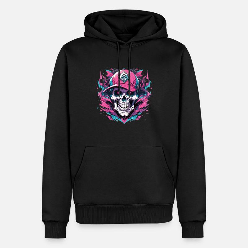 Crâne Crâne Crânes Crâne Squelette - Sweat à capuche Premium bio Homme - noir