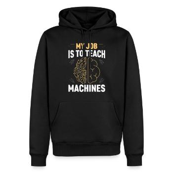 Machine Learning AI Robotics - My Job Is To Teach - Männer Premium Bio Hoodie - Schwarz - Vorne - Nico (187cm)