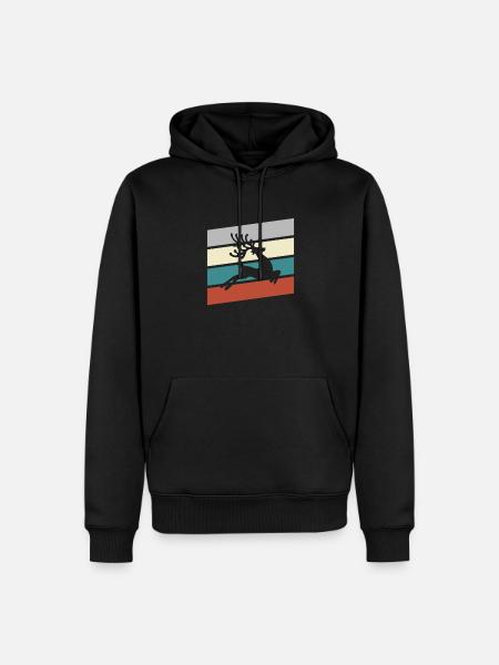 Moose Retro - Sweat à capuche Premium bio Homme - noir