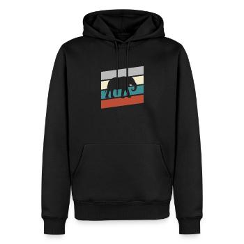 Elefant Retro - Männer Premium Bio Hoodie - Schwarz - Vorne - Nico (187cm)
