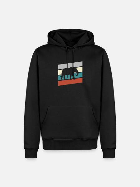 Éléphant Rétro - Sweat à capuche Premium bio Homme - noir