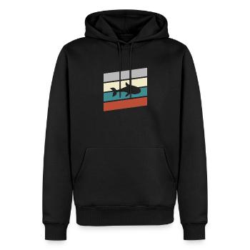 Fisch Retro - Männer Premium Bio Hoodie - Schwarz - Vorne - Nico (187cm)
